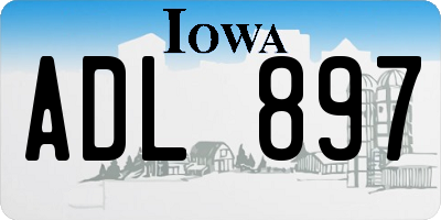 IA license plate ADL897