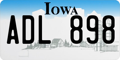 IA license plate ADL898