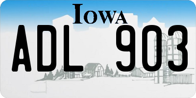 IA license plate ADL903