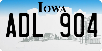IA license plate ADL904