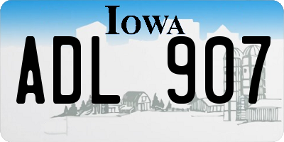 IA license plate ADL907
