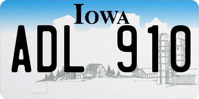 IA license plate ADL910