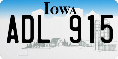 IA license plate ADL915