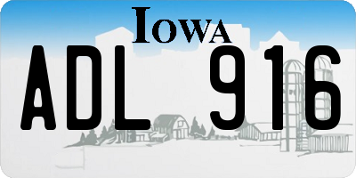 IA license plate ADL916
