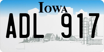 IA license plate ADL917