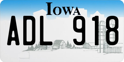 IA license plate ADL918