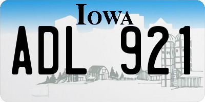 IA license plate ADL921