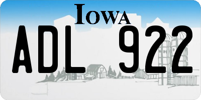 IA license plate ADL922