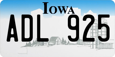 IA license plate ADL925