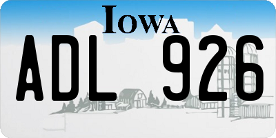 IA license plate ADL926