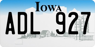 IA license plate ADL927