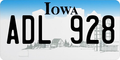 IA license plate ADL928