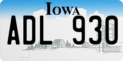 IA license plate ADL930