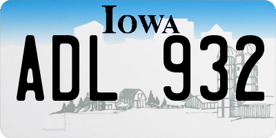IA license plate ADL932