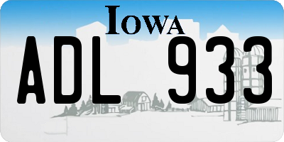 IA license plate ADL933