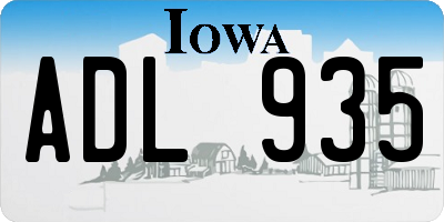 IA license plate ADL935