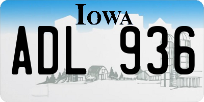 IA license plate ADL936