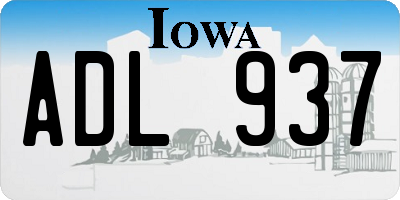 IA license plate ADL937