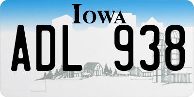 IA license plate ADL938