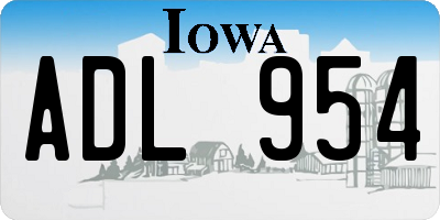 IA license plate ADL954