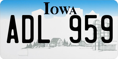 IA license plate ADL959