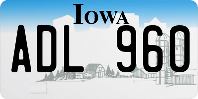 IA license plate ADL960