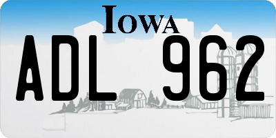 IA license plate ADL962