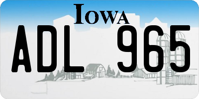 IA license plate ADL965