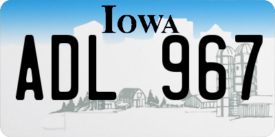 IA license plate ADL967