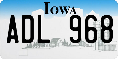 IA license plate ADL968