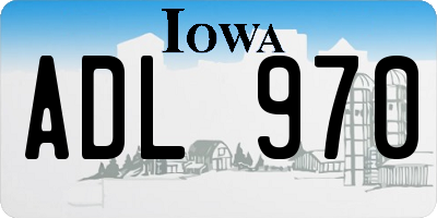 IA license plate ADL970
