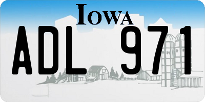 IA license plate ADL971