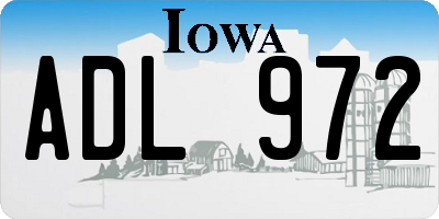 IA license plate ADL972