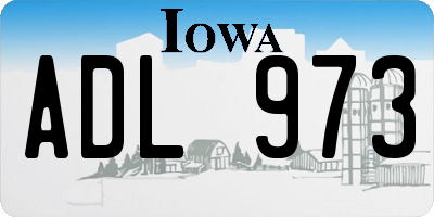 IA license plate ADL973