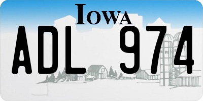 IA license plate ADL974