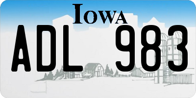 IA license plate ADL983