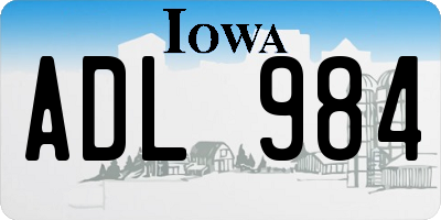IA license plate ADL984