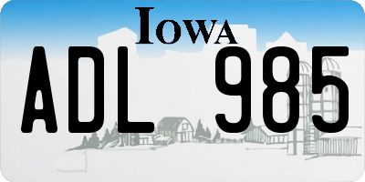 IA license plate ADL985