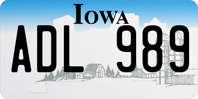 IA license plate ADL989