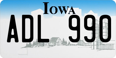 IA license plate ADL990