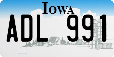 IA license plate ADL991