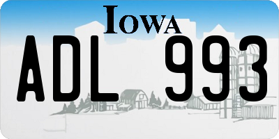 IA license plate ADL993