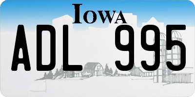 IA license plate ADL995