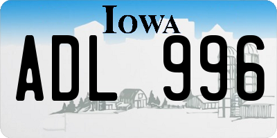IA license plate ADL996