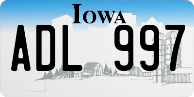 IA license plate ADL997