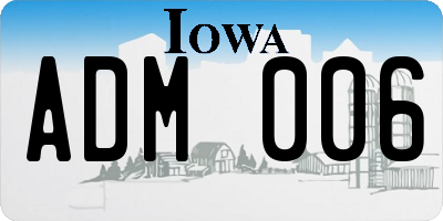 IA license plate ADM006