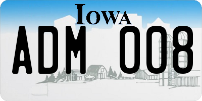 IA license plate ADM008
