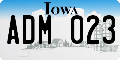 IA license plate ADM023