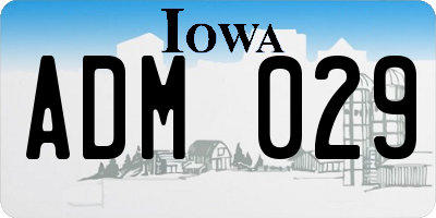 IA license plate ADM029