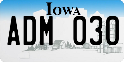 IA license plate ADM030